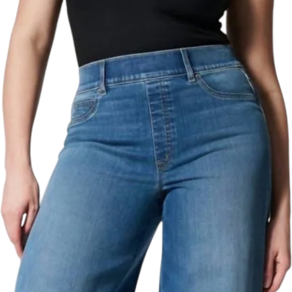 New Spanx Seamed-Front High Rise Wide Leg Jeans Vintage Indigo ..Size 2X - Picture 3 of 12